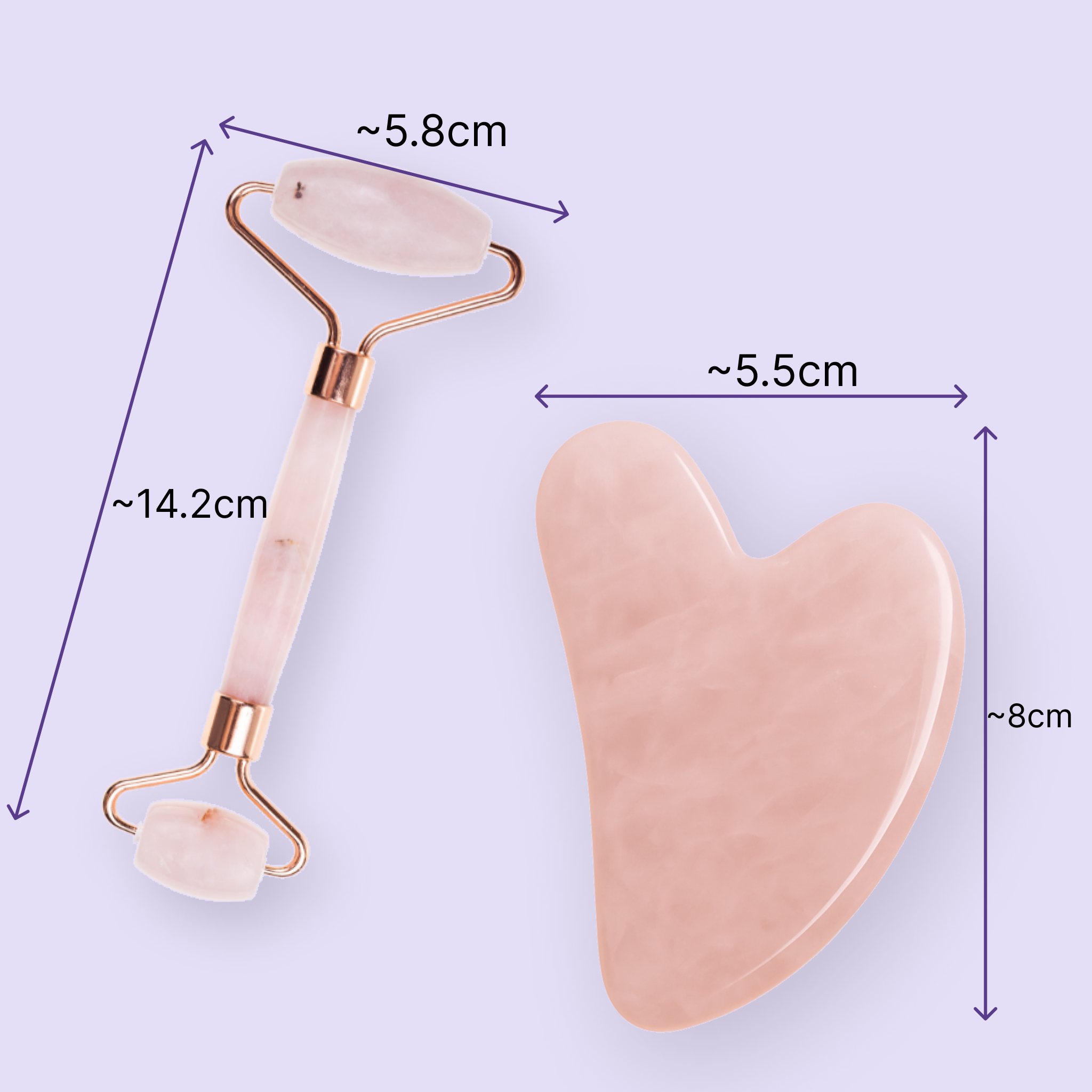 Rose Quarts Gua sha Combo